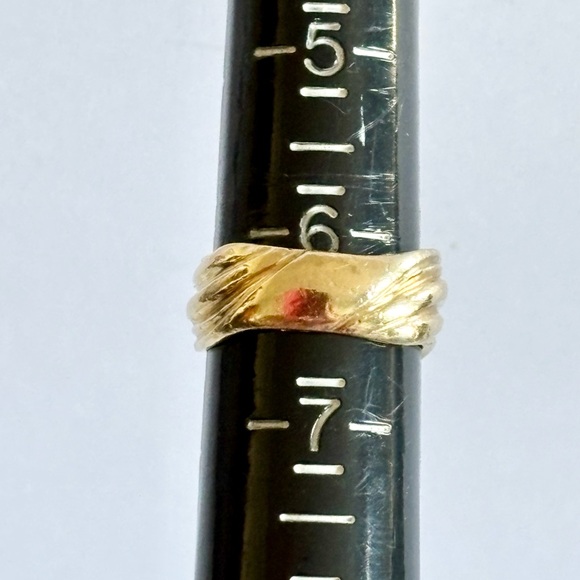 JAMES AVERY - SOLID 14K WIDE SWIRL RING WITH RUBY CABOCHONS - SIZE 6.5 - Picture 14 of 16